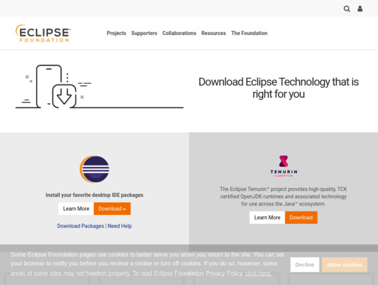 Screenshot of www.eclipse.org