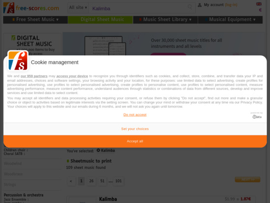 Screenshot of www.free-scores.com
