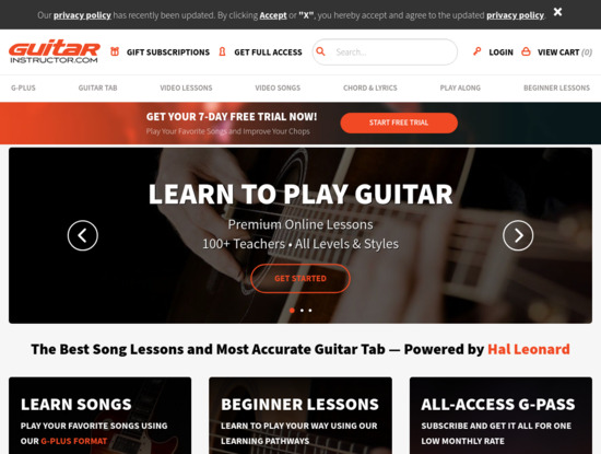 Screenshot of www.guitarinstructor.com