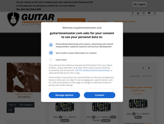 Screenshot of www.guitartonemaster.com