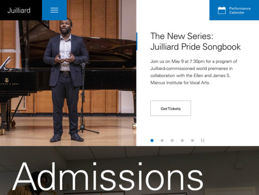 Screenshot of www.juilliard.edu