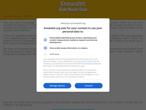 Screenshot of www.knowalot.org