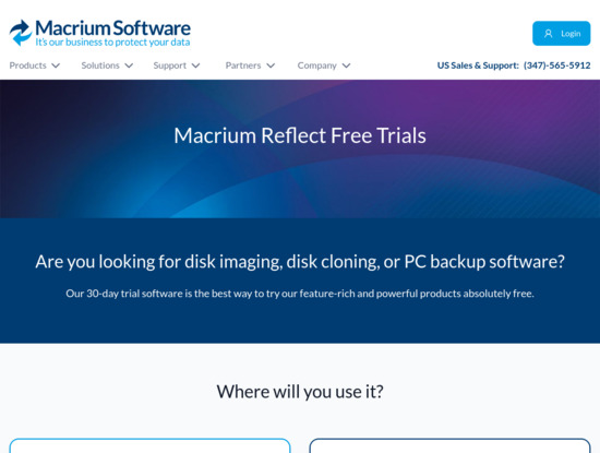 Screenshot of www.macrium.com