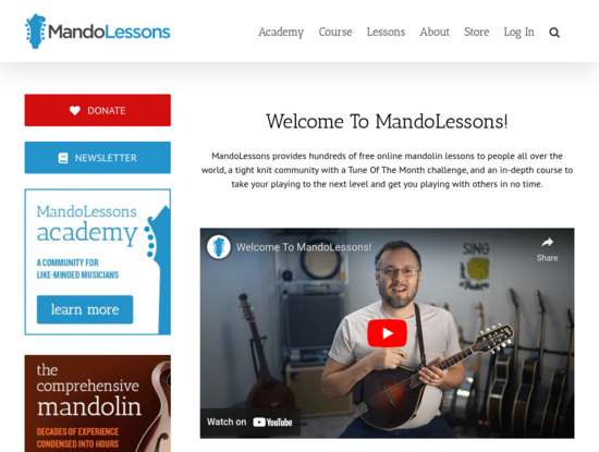 Screenshot of www.mandolessons.com