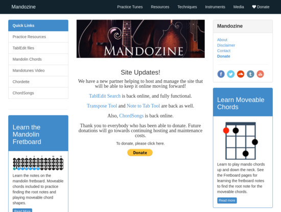 Screenshot of www.mandozine.com