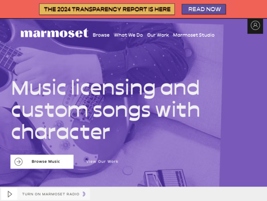 Screenshot of www.marmosetmusic.com