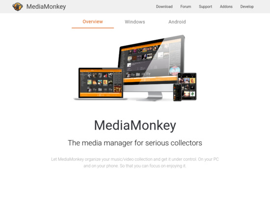 Screenshot of www.mediamonkey.com