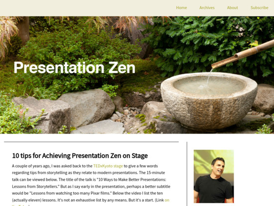 Screenshot of www.presentationzen.com