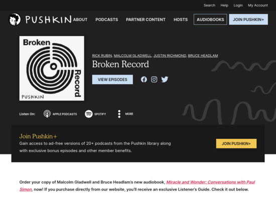 Screenshot of www.pushkin.fm