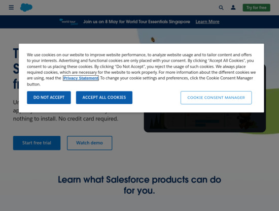 Screenshot of www.salesforce.com