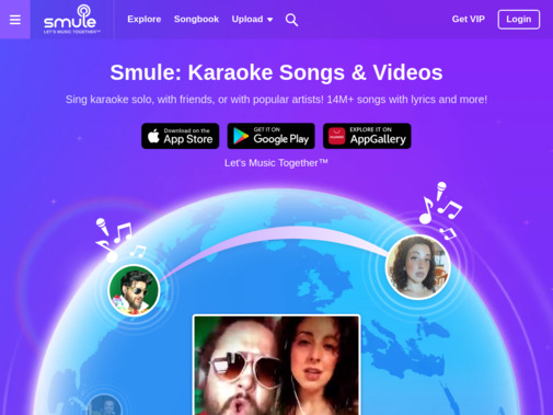 Screenshot of www.smule.com