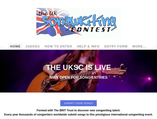 Screenshot of www.songwritingcontest.co.uk