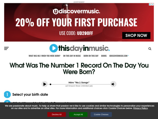 Screenshot of www.thisdayinmusic.com