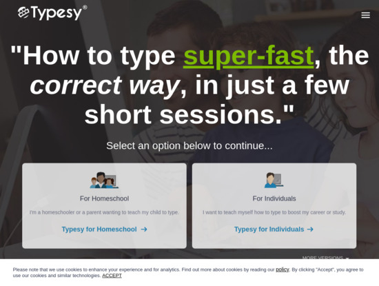 Screenshot of www.typesy.com