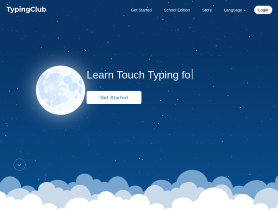 Screenshot of www.typingclub.com