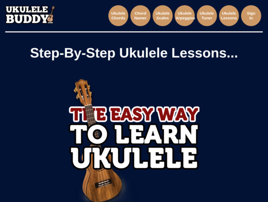 Screenshot of www.ukulelebuddy.com