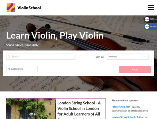 Screenshot of www.violinschool.com