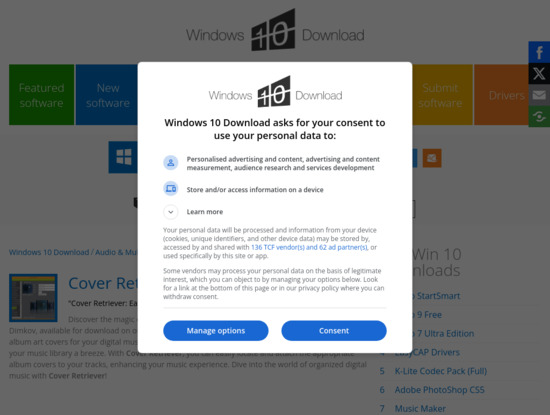 Screenshot of www.windows10download.com