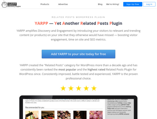 Screenshot of yarpp.com