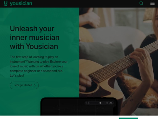 Screenshot of yousician.com